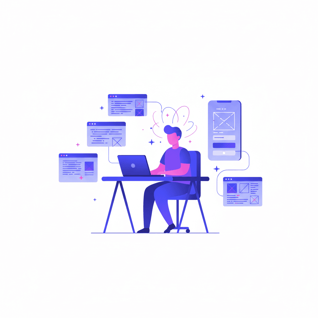 Developer working on code projects